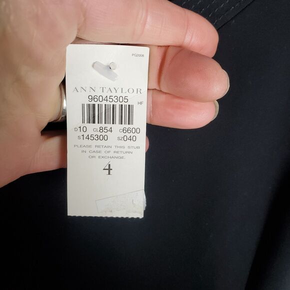 NEW Ann Taylor Sleeveless Little Black Dress Sz 4 LBD V-neck Back Ruffle Career - Picture 10 of 15